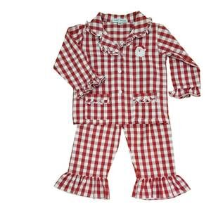 NEW SWEET DREAMS girl button front pajamas set in red